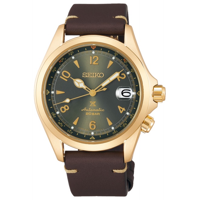 Seiko Prospex Tierra ∅39,5 mm - 20 ATM, Esfera verde oliva, correa de piel de vaca - SPB210J1