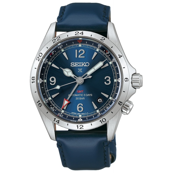 Seiko Prospex Tierra ∅39,5 mm - 20 ATM, Esfera azul, correa de piel de vaca - SPB377J1