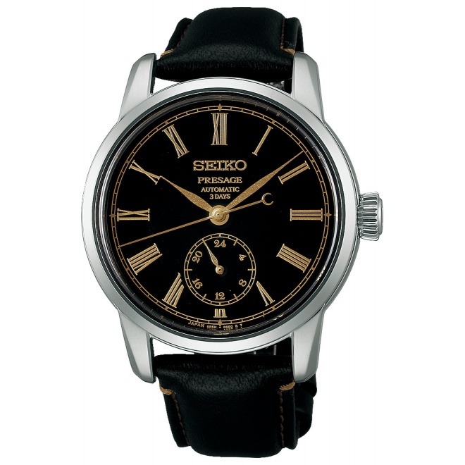 Seiko Presage Classic Series ∅40,2 mm - 10 ATM, Esfera negra, correa de piel de vaca - SPB499J1