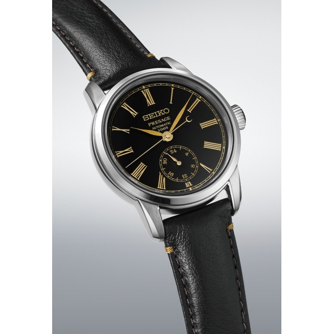 Seiko Presage Classic Series ∅40,2 mm - 10 ATM, Esfera negra, correa de piel de vaca - SPB499J1