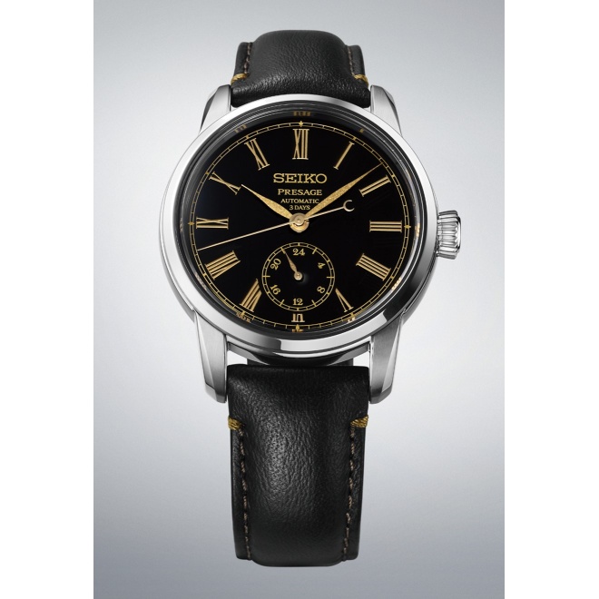 Seiko Presage Classic Series ∅40,2 mm - 10 ATM, Esfera negra, correa de piel de vaca - SPB499J1