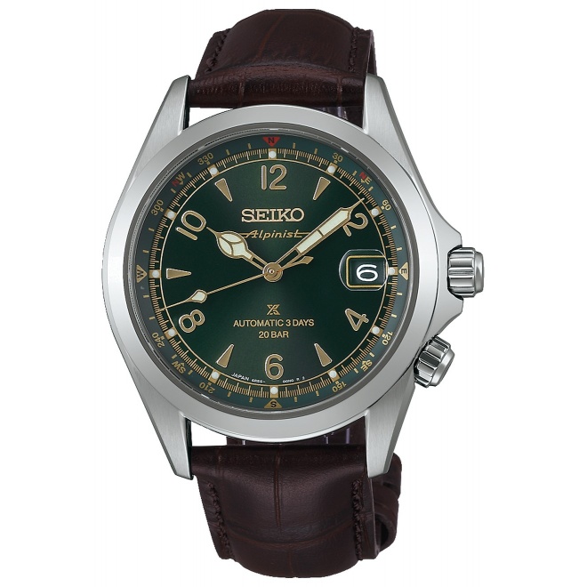 Seiko Prospex Tierra ∅39,5 mm - 20 ATM, Esfera verde, correa de piel de vaca - SPB507J1