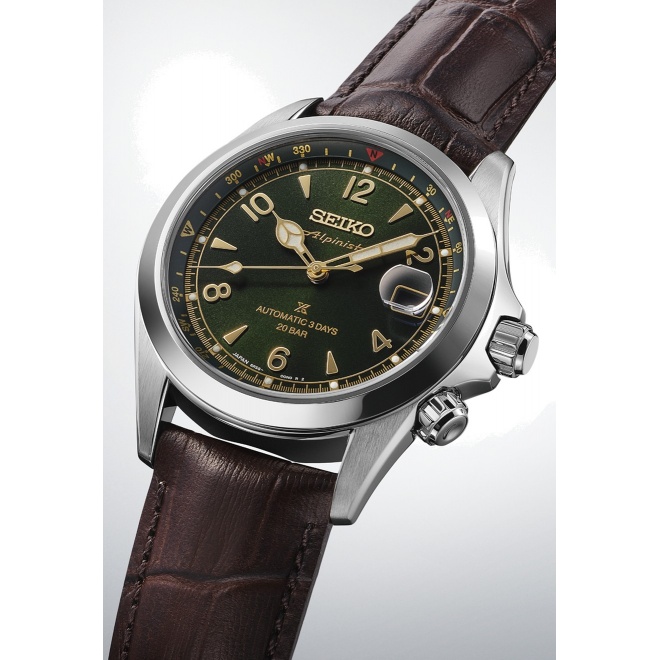 Seiko Prospex Tierra ∅39,5 mm - 20 ATM, Esfera verde, correa de piel de vaca - SPB507J1