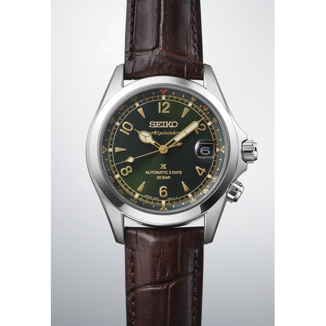 Seiko Prospex Tierra ∅39,5 mm - 20 ATM, Esfera verde, correa de piel de vaca - SPB507J1
