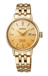 Seiko Presage Cocktail Time ∅30,3 mm - 5 ATM, Esfera dorada - SRE018J1