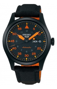 Seiko 5 Sports Field series ∅39,4 mm - 10 ATM, Esfera negra, correa de nailon - SRPH33