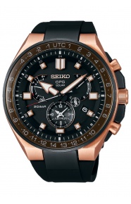 Seiko Astron ∅46,7 mm - 20 ATM, Esfera negra, correa de silicona - SSE170J1
