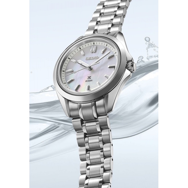 Seiko Prospex Mar ∅34 mm - 20 ATM, Esfera nácar blanco - SUR605J1
