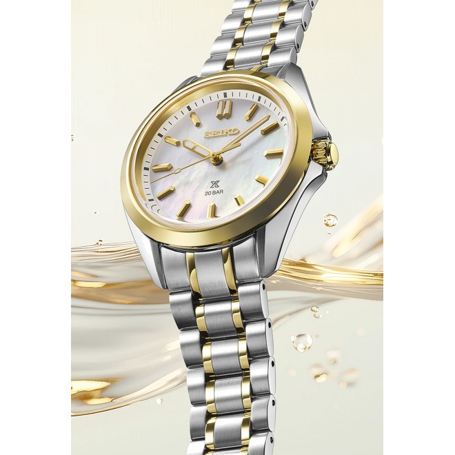 Seiko Prospex Mar ∅34 mm - 20 ATM, Esfera nácar blanco - SUR608J1