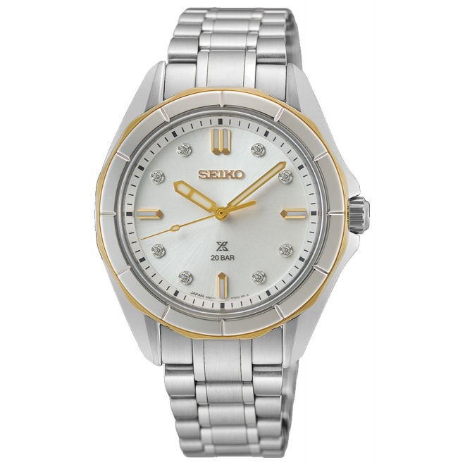 Seiko Prospex Mar ∅34 mm - 20 ATM, Esfera plateada - SUR618J1