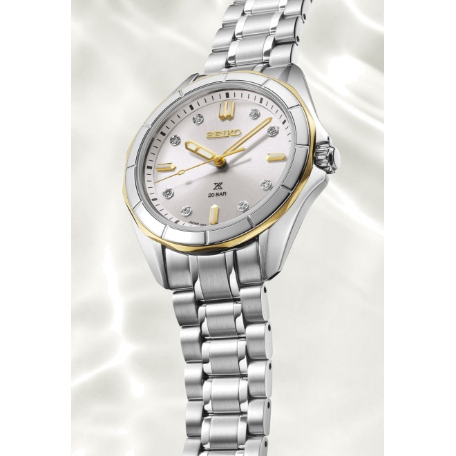 Seiko Prospex Mar ∅34 mm - 20 ATM, Esfera plateada - SUR618J1