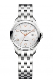 Baume & Mercier Clifton ∅30 mm - 5 ATM, Esfera plata, brazalete de acero - M0A10150