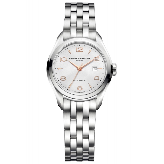 Baume & Mercier Clifton ∅30 mm - 5 ATM, Esfera plata, brazalete de acero - M0A10150