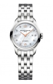 Baume & Mercier Clifton ∅30 mm - 5 ATM, Esfera blanca, brazalete de acero - M0A10151