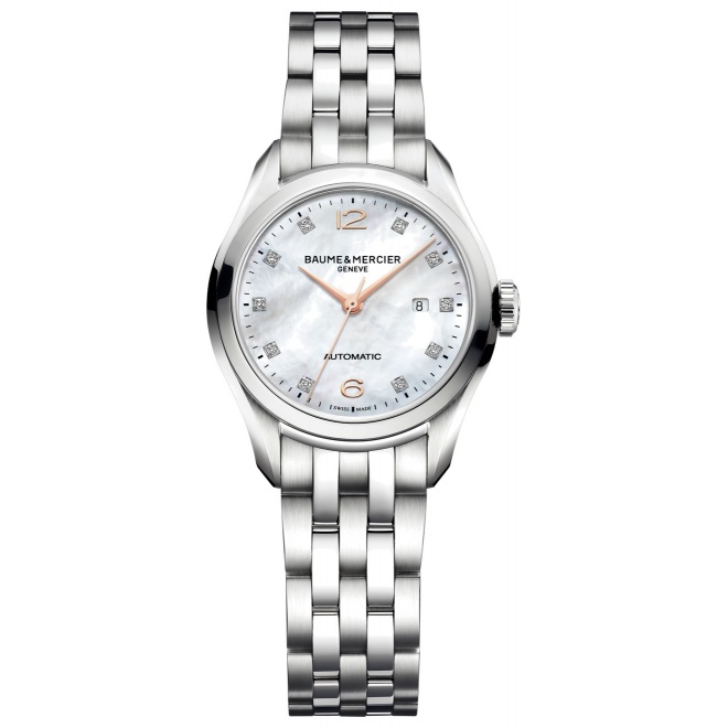 Baume & Mercier Clifton ∅30 mm - 5 ATM, Esfera blanca, brazalete de acero - M0A10151