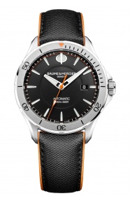 Baume & Mercier Clifton Club ∅42 mm - 10 ATM, Esfera negra, correa de cuero de ternera - M0A10338