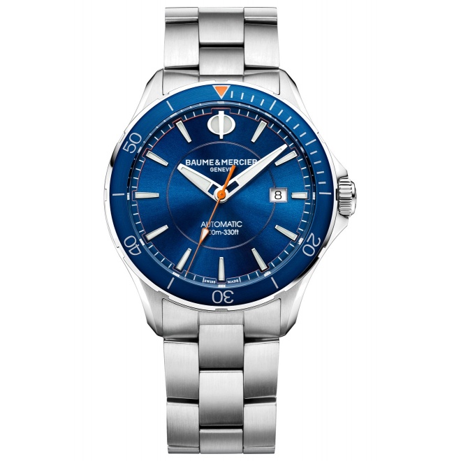 Baume & Mercier Clifton Club ∅42 mm - 10 ATM, Esfera azul, brazalete de acero - M0A10378