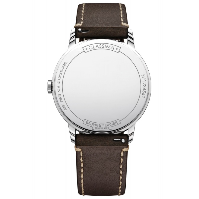Baume & Mercier Classima ∅40 mm - 5 ATM, Esfera blanca, correa de becerro - M0A10389