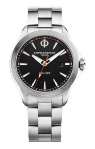 Baume & Mercier Clifton Club ∅42 mm - 10 ATM, Esfera negra, brazalete de acero - M0A10412