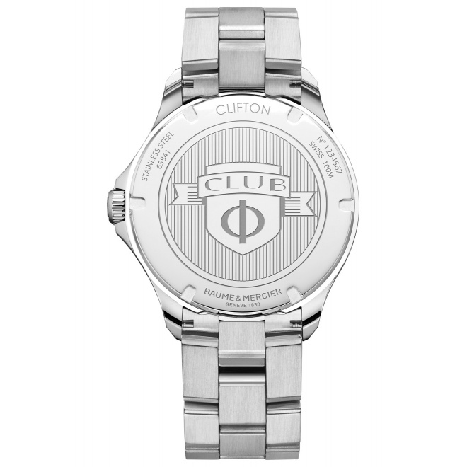 Baume & Mercier Clifton Club ∅42 mm - 10 ATM, Esfera negra, brazalete de acero - M0A10412