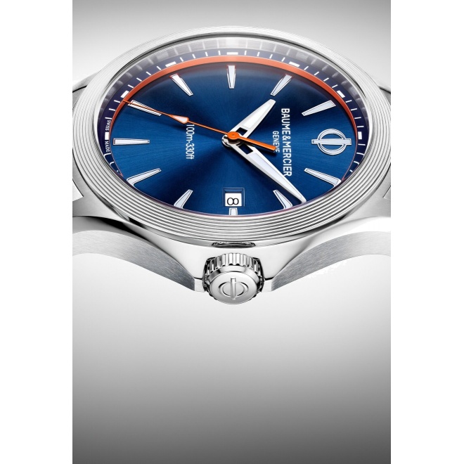 Baume & Mercier Clifton Club ∅42 mm - 10 ATM, Esfera azul, brazalete de acero - M0A10413