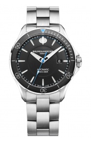 Baume & Mercier Clifton Club ∅42 mm - 10 ATM, Esfera negra, brazalete de acero - M0A10459