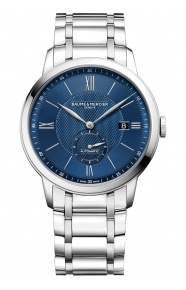 Baume & Mercier Classima ∅42 mm - 5 ATM, Esfera azul, correa de acabado pulido-satinado - M0A10481