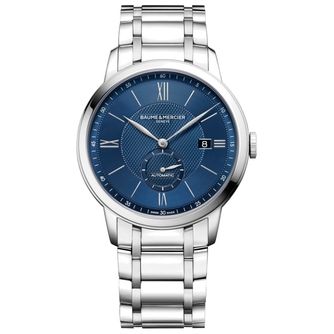 Baume & Mercier Classima ∅42 mm - 5 ATM, Esfera azul, correa de acabado pulido-satinado - M0A10481