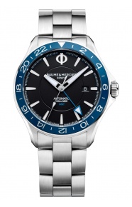 Baume & Mercier Clifton Club ∅42 mm - 10 ATM, Esfera negra, brazalete de acero - M0A10487