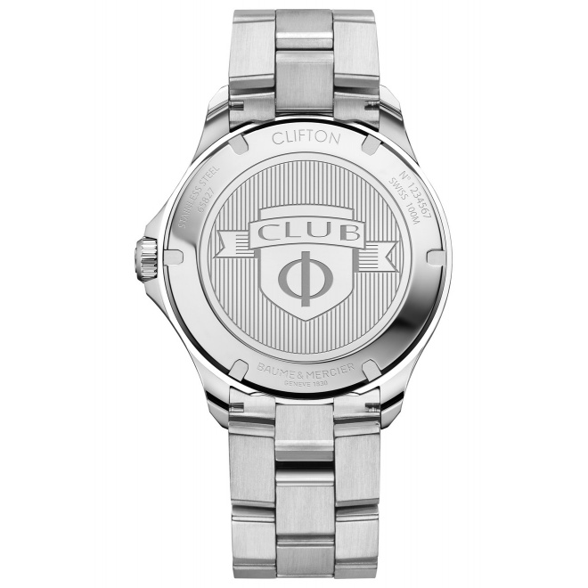 Baume & Mercier Clifton Club ∅42 mm - 10 ATM, Esfera negra, brazalete de acero - M0A10487