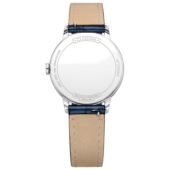 Baume & Mercier Classima ∅31 mm - 5 ATM, Esfera blanca, correa de aligátor con escamas cuadradas brillante - M0A10544