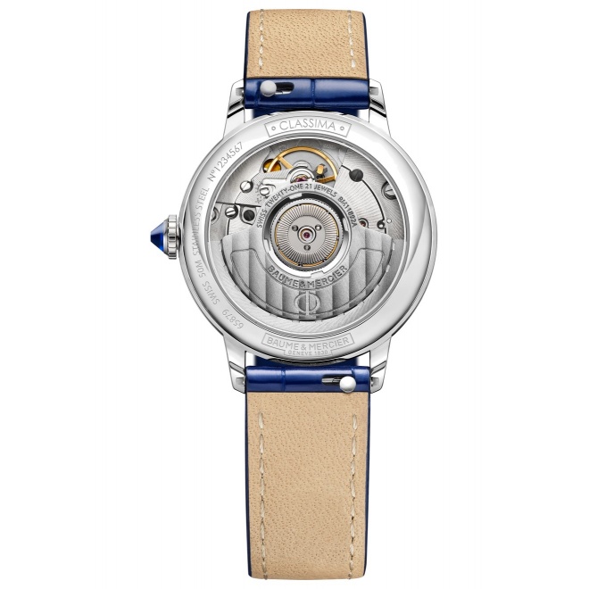 Baume & Mercier Classima ∅31 mm - 5 ATM, Esfera nácar blanco, correa de aligátor con escamas cuadradas brillante - M0A10806
