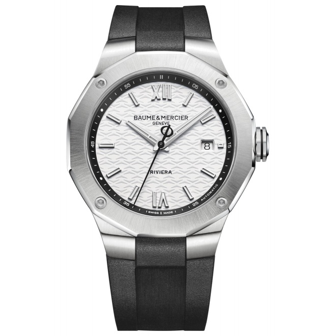 Baume & Mercier Riviera ∅42 mm - 10 ATM, Esfera gris, correa de caucho - M0A10866
