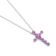 Colgante Cruz de oro blanco de 18 Kt con zafiro de 0,47 ct
