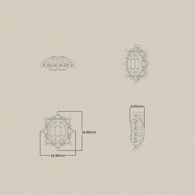 Colgante Rosetón de oro blanco de 18 Kt con rubí de 1,26 ct y diamantes de 1,24 ct