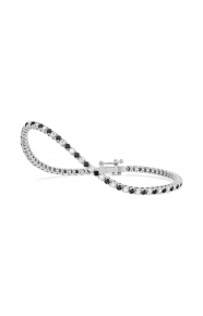 Pulsera Rivière de oro blanco de 18 Kt con diamantes negros de 2,25 ct