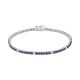 Pulsera Rivière de oro blanco de 18 Kt con zafiro azul de 2,05 ct y diamantes de 0,26 ct