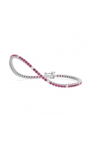Pulsera Rivière de oro blanco de 18 Kt con rubí de 2,05 ct y diamantes de 0,26 ct