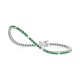 Pulsera Rivière de oro blanco de 18 Kt con esmeralda de 1,73 ct y diamantes de 0,26 ct