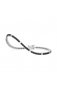 Pulsera Rivière de oro blanco de 18 Kt con diamantes negros de 2,40 ct