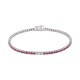 Pulsera Rivière de oro blanco de 18 Kt con rubí de 2,00 ct y diamantes de 0,32 ct