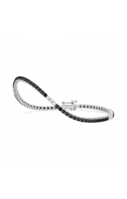 Pulsera Rivière de oro blanco de 18 Kt con diamantes negros de 2,40 ct