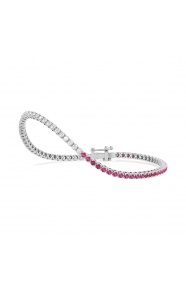 Pulsera Rivière de oro blanco de 18 Kt con rubí de 1,20 ct y diamantes de 0,99 ct