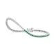 Pulsera Rivière de oro blanco de 18 Kt con esmeralda de 1,00 ct y diamantes de 0,99 ct