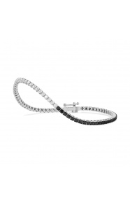 Pulsera Rivière de oro blanco de 18 Kt con diamantes negros de 2,25 ct