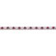 Pulsera Rivière de oro blanco de 18 Kt con rubí de 1,20 ct y diamantes de 0,99 ct