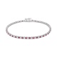 Pulsera Rivière de oro blanco de 18 Kt con rubí de 1,20 ct y diamantes de 0,99 ct