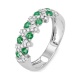 Anillo de oro blanco de 18 Kt con esmeralda de 0,40 ct y diamantes de 0,25 ct