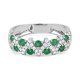 Anillo de oro blanco de 18 Kt con esmeralda de 0,40 ct y diamantes de 0,25 ct