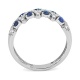 Anillo de oro blanco de 18 Kt con zafiro azul de 0,38 ct y diamantes de 0,25 ct